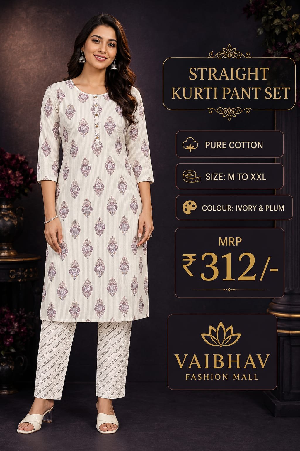 Straight Kurti pant set - Image 2