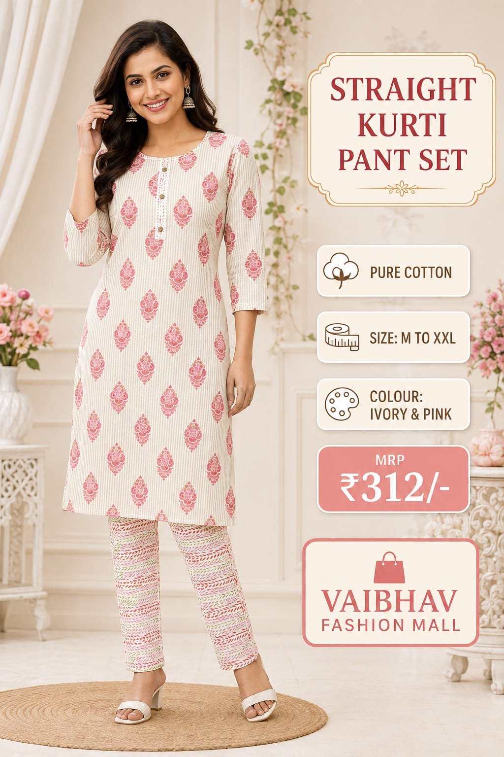 Straight Kurti pant set - Image 3