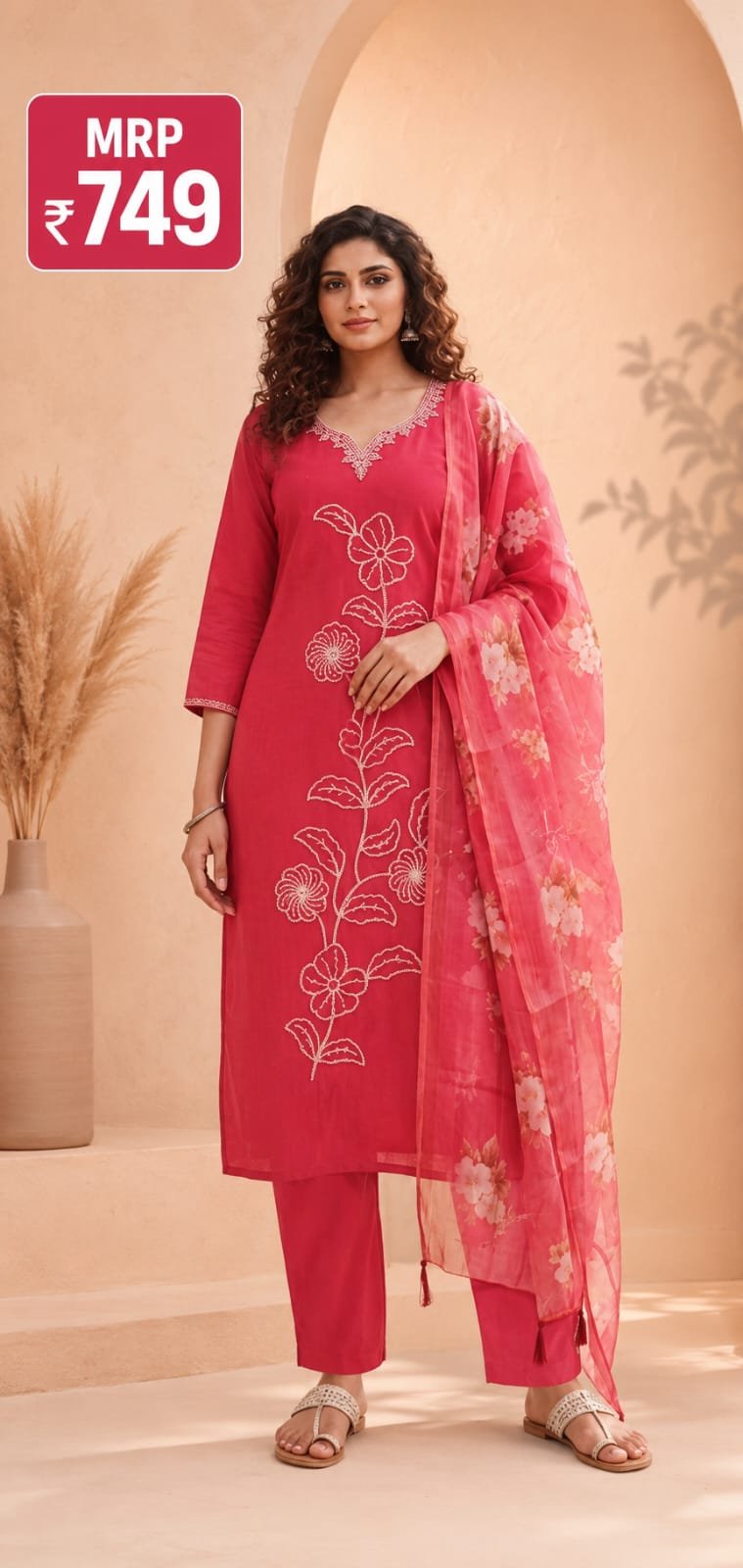 Kurti pant dupatta set - Image 4