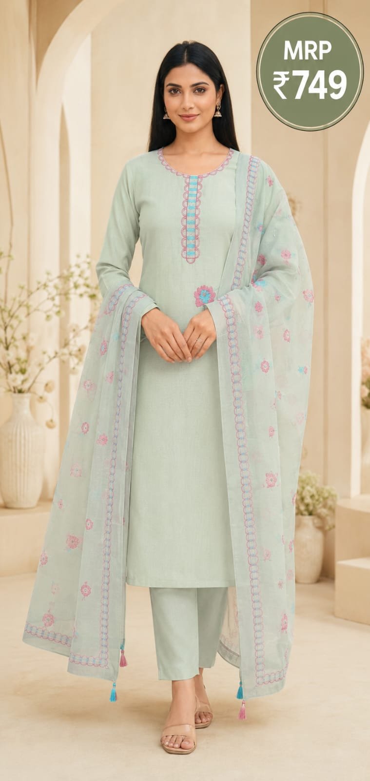Kurti pant dupatta set - Image 5