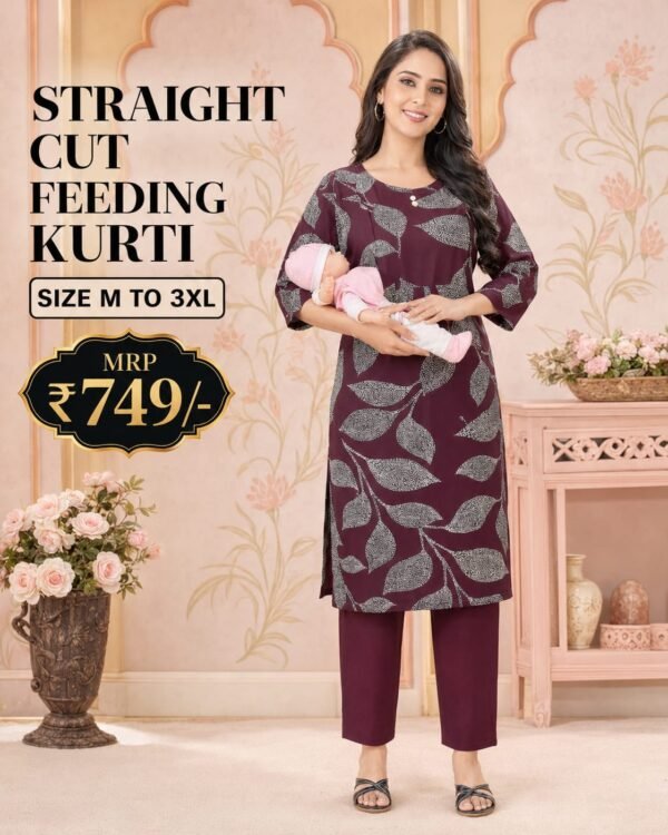 Straight cut feeding kurti