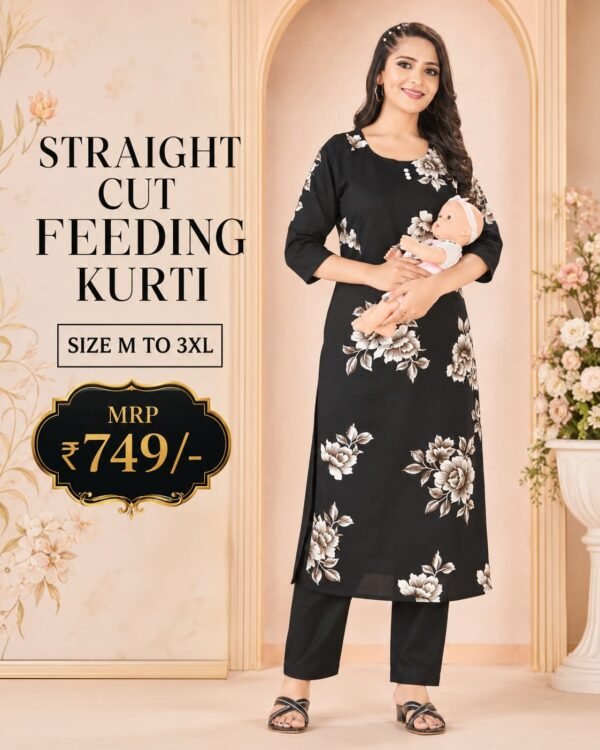 Straight cut feeding kurti