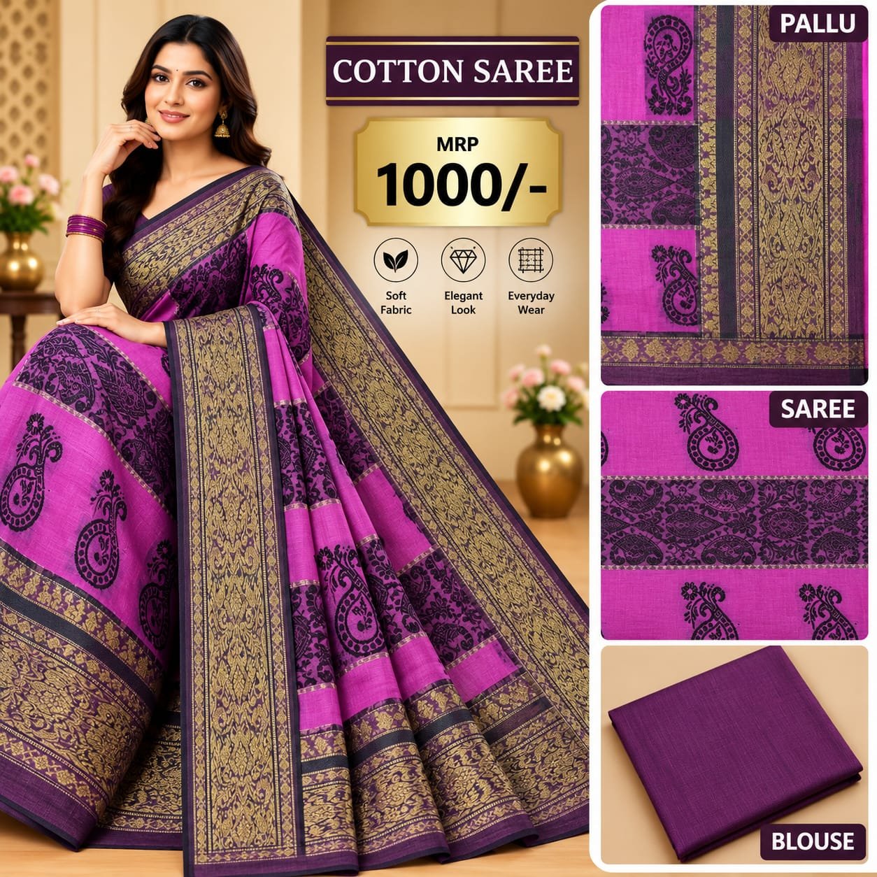 Cotton saree - Image 3