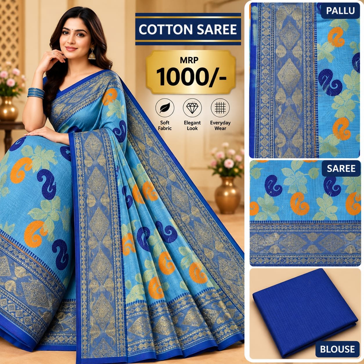Cotton saree - Image 4