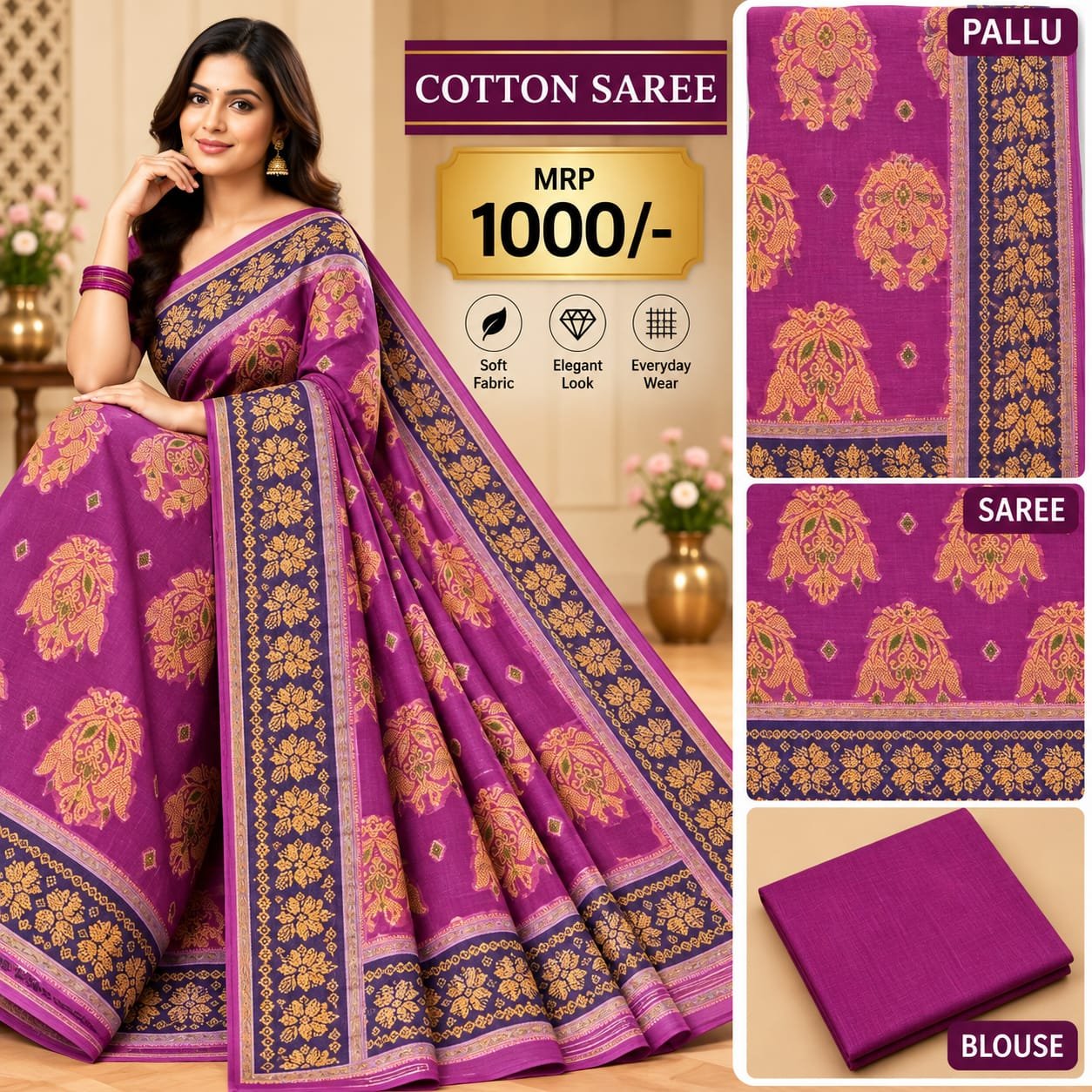 Cotton saree - Image 5