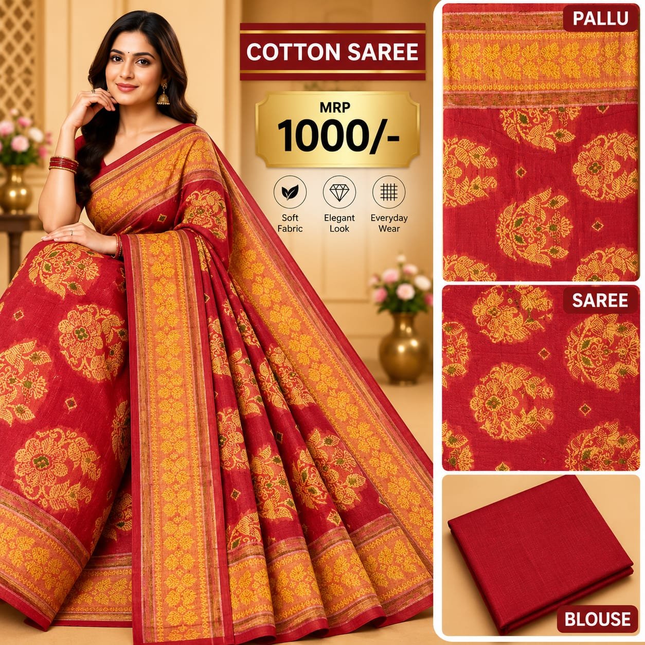Cotton saree - Image 2