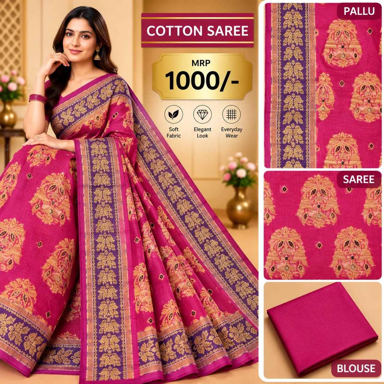 Cotton saree - Image 3