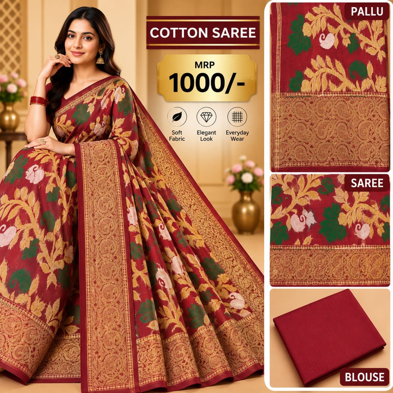 Cotton saree - Image 5