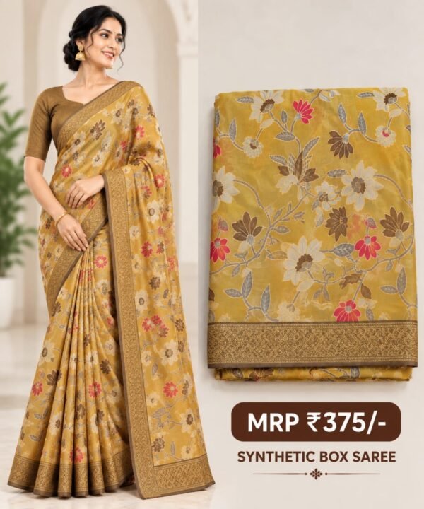 Synthetic box saree