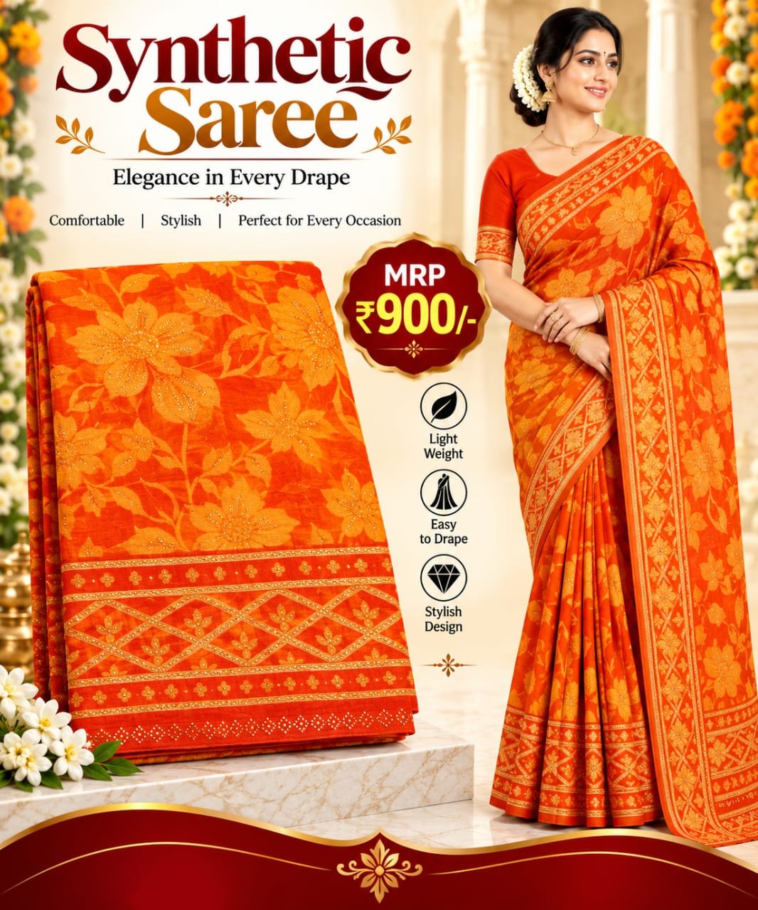 Synthetic saree