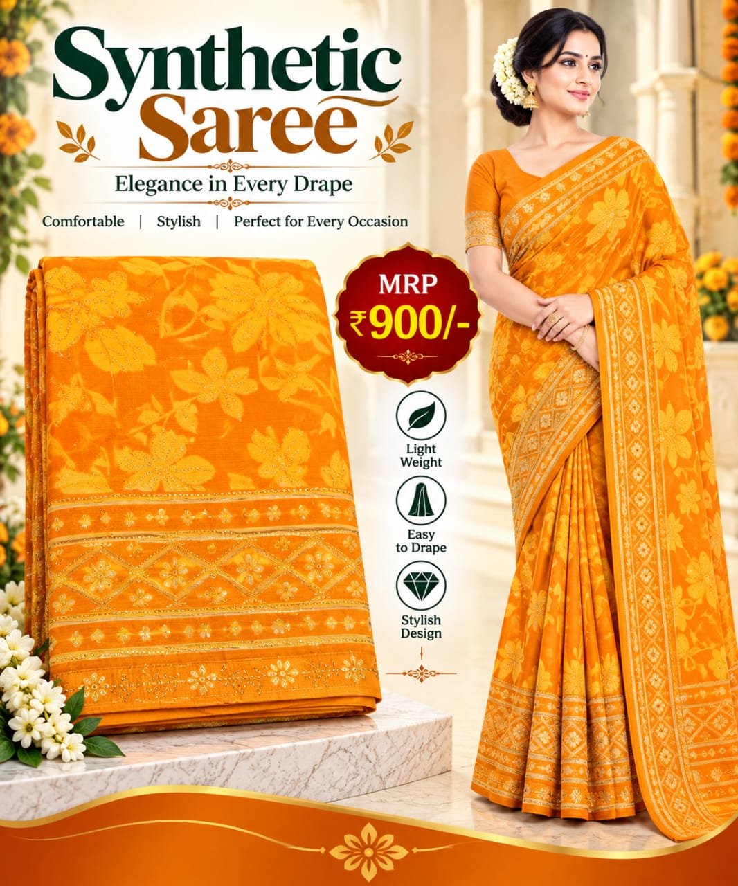 Synthetic saree - Image 2