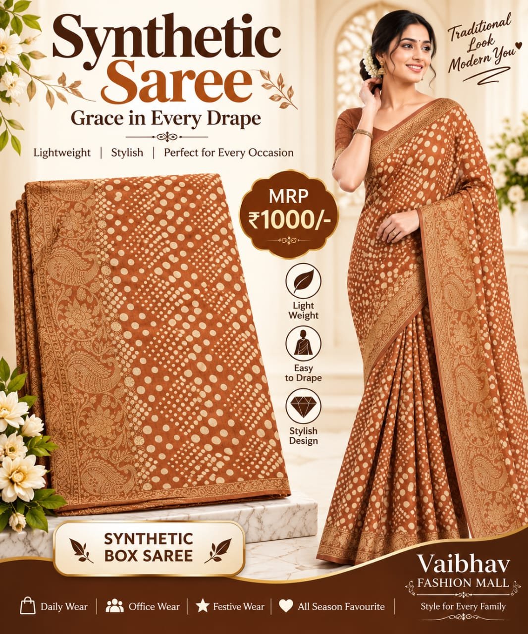 Synthetic saree