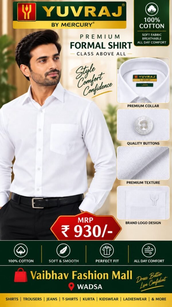 A men's Yuvraj white shirts